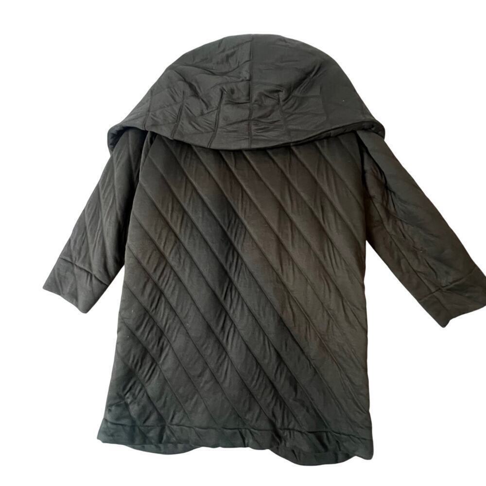 Steve Madden Jones Black Quilted Shawl Collar Open Front Coat XL NWT - Picture 3 of 7